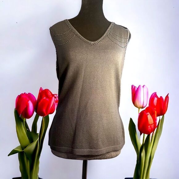 Ann Taylor Loft Sweater Camisole W/Beaded Accents (Med) - Picture 1 of 7